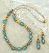 Image of jewelry gold beads freshwater pearls and glass antique 
